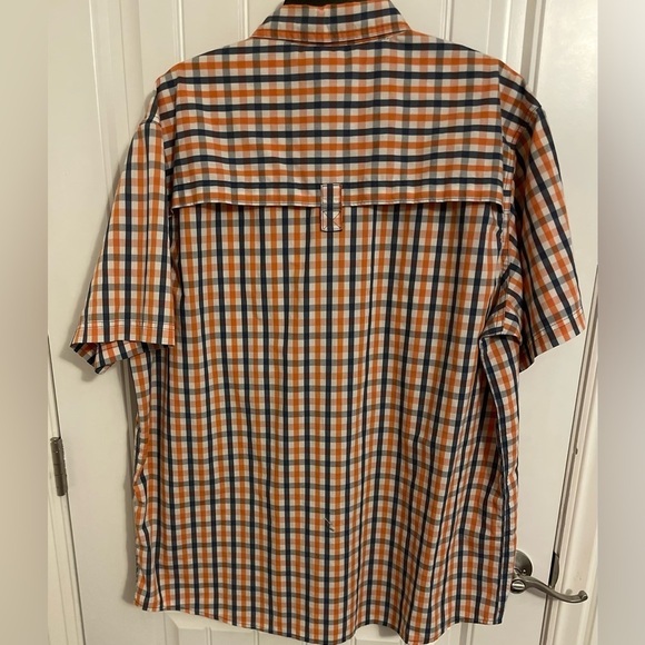 Red Head Brand Co Orange Plaid Button Front Short Sleeve Shirt Mens XL - Picture 6 of 8